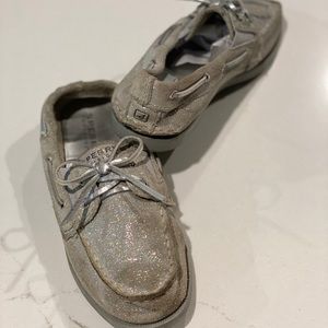 Girls 1.5 Sperry Top-Sider Sparkly Silver/Grey